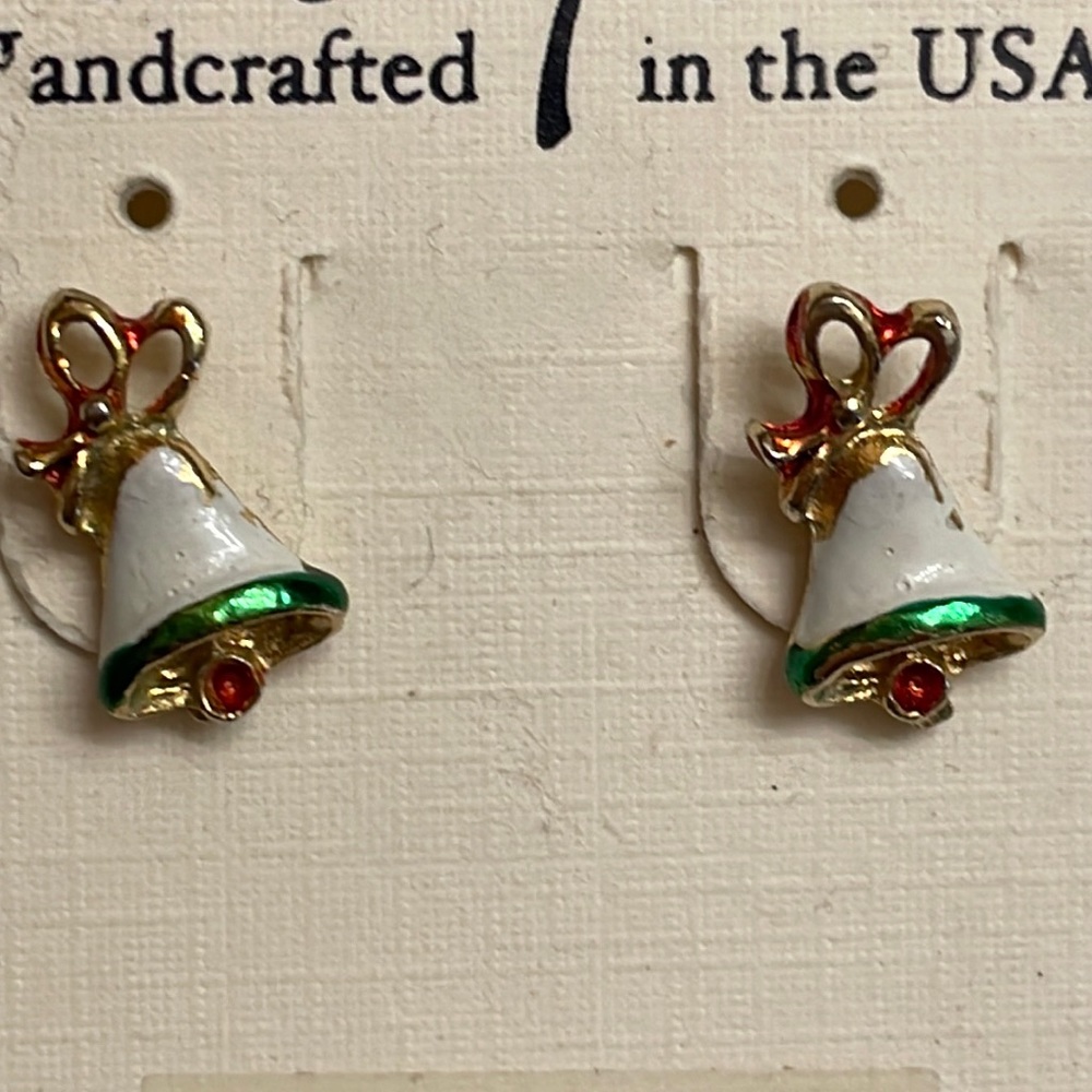 EUC holiday bells earrings